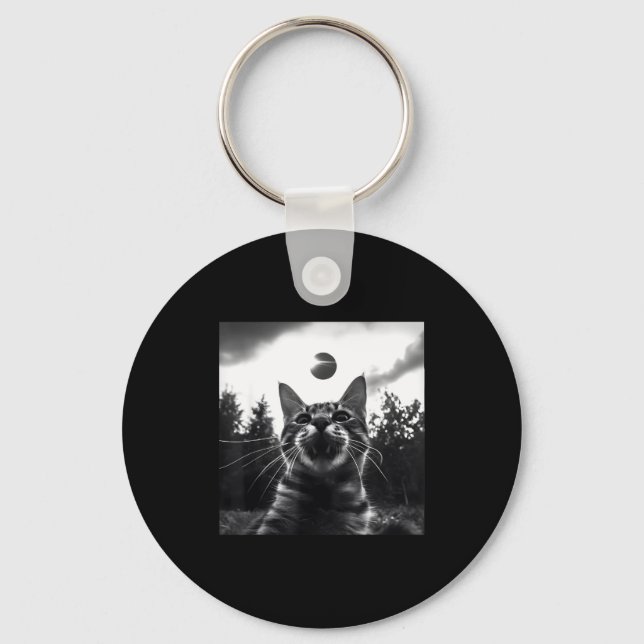 Cat Total Solar Eclipse Totality Key Ring (Front)