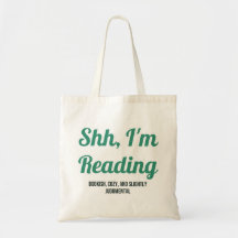 Cat Tote Bag Design: Shh, I'm Reading