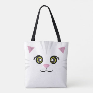Cat Tote - Grey Stripes Bag