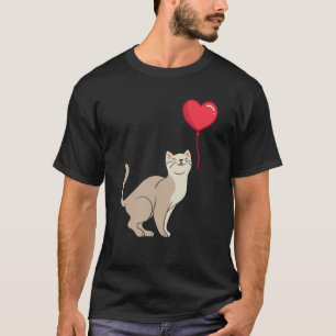 Cat toy Shirt Valentine's Day Heart Balloon For He