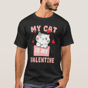 Cat Toy Valentine's Day Heart Balloon Box Her For T-Shirt