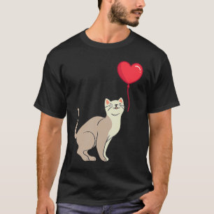 Cat toy Valentine's Day Heart Balloon For Her For T-Shirt