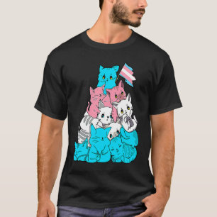 Cat Transgender Pride Cat LGBT Trans Flag Kitty K T-Shirt
