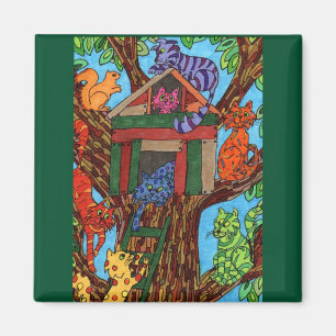 Cat Tree House Magnet