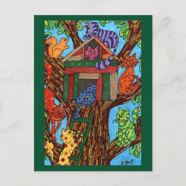 Cat Tree House Postcard (Front)