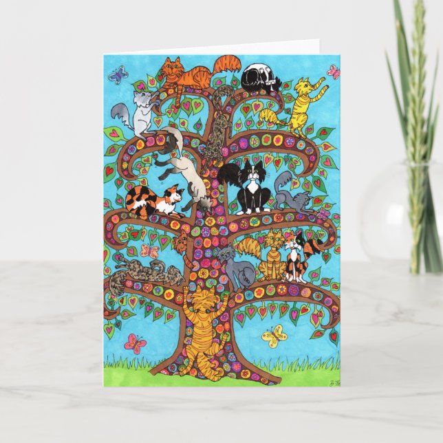 Cat Tree of Life 2 Card (Front)