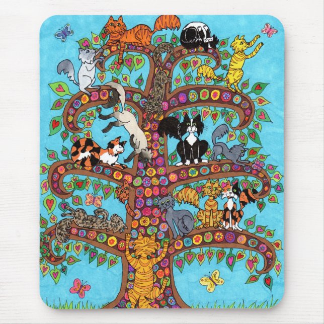 Cat Tree of Life 2 Mouse Mat (Front)