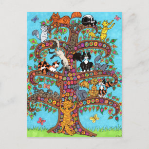 Cat Tree of Life 2 Postcard