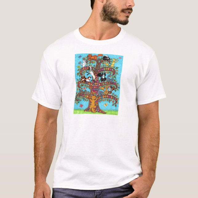 Cat Tree of Life 2 T-Shirt (Front)