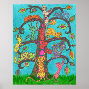 Cat Tree of Life Poster