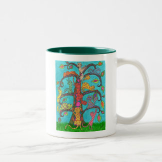 Cat Tree of Life Two-Tone Coffee Mug