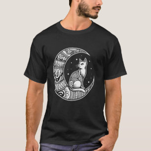 Cat Tribal - Kitten Pet Owner Feline Moon Phases T-Shirt