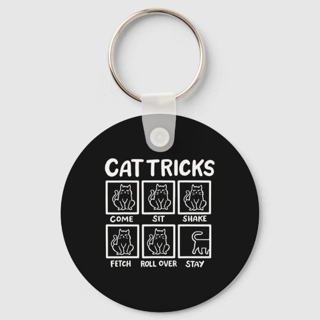 Cat Tricks Funny Cat Lover Gifts For Men  Key Ring (Front)