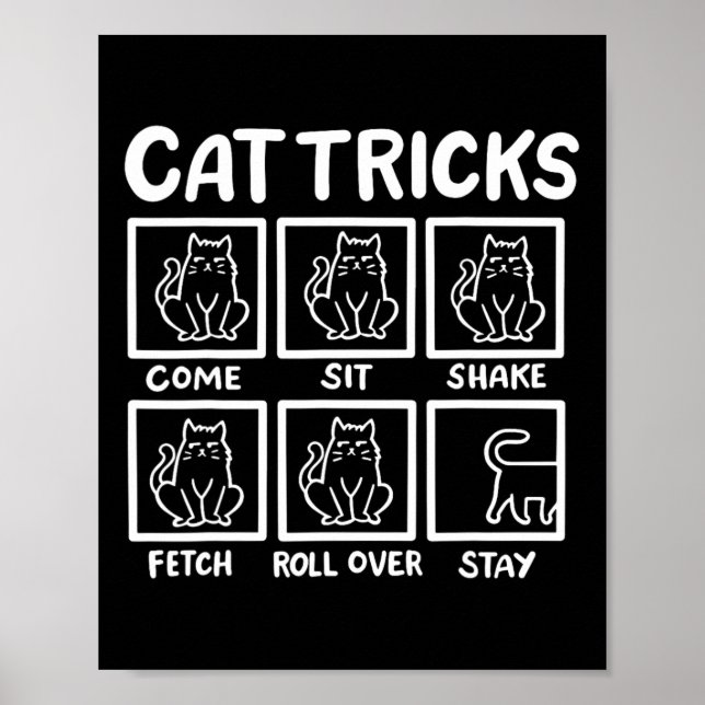 Cat Tricks Funny Cat Lover Gifts For Men  Poster (Front)