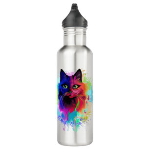 Cat Trippy Psychedelic Pop Art  710 Ml Water Bottle