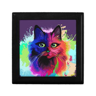 Cat Trippy Psychedelic Pop Art  Gift Box
