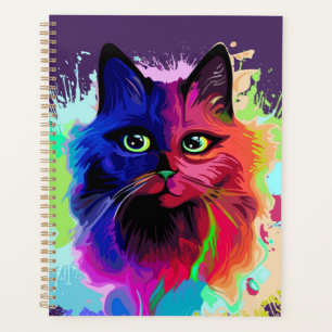 Cat Trippy Psychedelic Pop Art  Planner