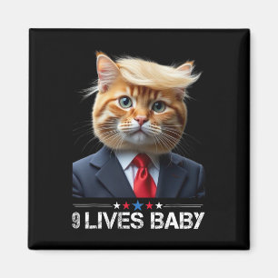 Cat Trump 9 Lives Ba1funny Trump Meme  Magnet