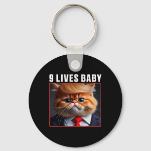 Cat Trump 9 Lives Ba Funny Trump Meme  Key Ring