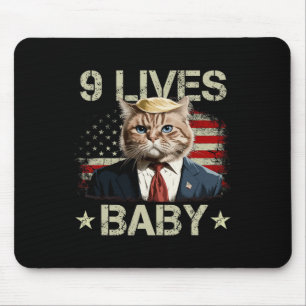 Cat Trump 9 Lives Ba  Mouse Mat