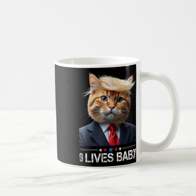 Cat Trump 9 Lives Baby _2  Coffee Mug (Right)