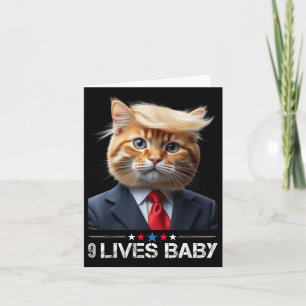 Cat Trump 9 Lives Baby Card