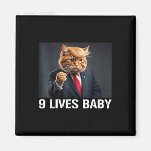 Cat Trump 9 Lives Baby Funny Cat With Trump Hair Magnet