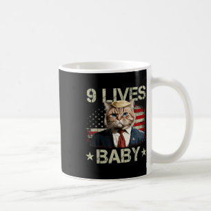 Cat Trump 9 Lives Baby Funny Trump Cat 9 Lives Coffee Mug