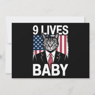 Cat Trump 9 Lives Baby Funny Trump Cat Invitation