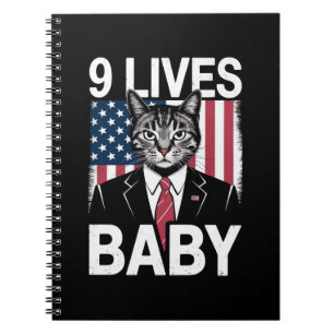 Cat Trump 9 Lives Baby Funny Trump Cat Notebook