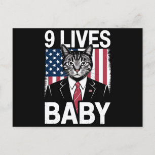 Cat Trump 9 Lives Baby Funny Trump Cat Postcard