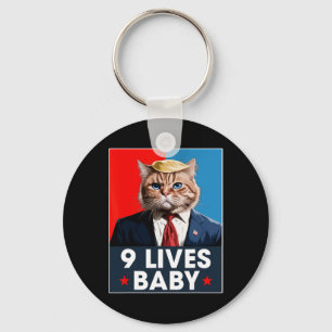 Cat Trump 9 Lives Baby Funny Vote For Trump Cats 2 Key Ring