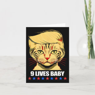 Cat Trump 9 Lives Baby Kamala Harris For President Card