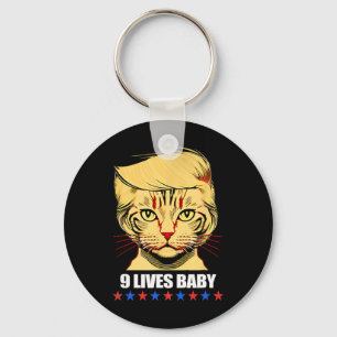 Cat Trump 9 Lives Baby Kamala Harris For President Key Ring