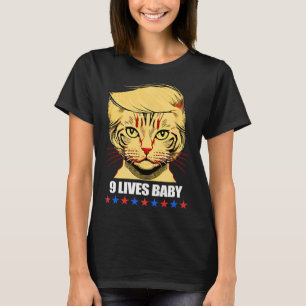 Cat Trump 9 Lives Baby Kamala Harris For President T-Shirt