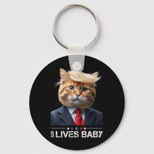 Cat Trump 9 Lives Baby Key Ring