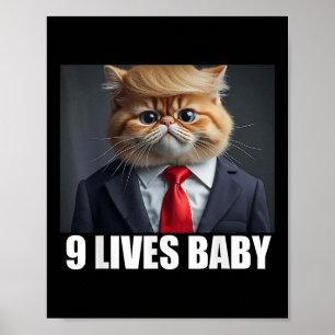 Cat Trump 9 Lives Baby  Poster