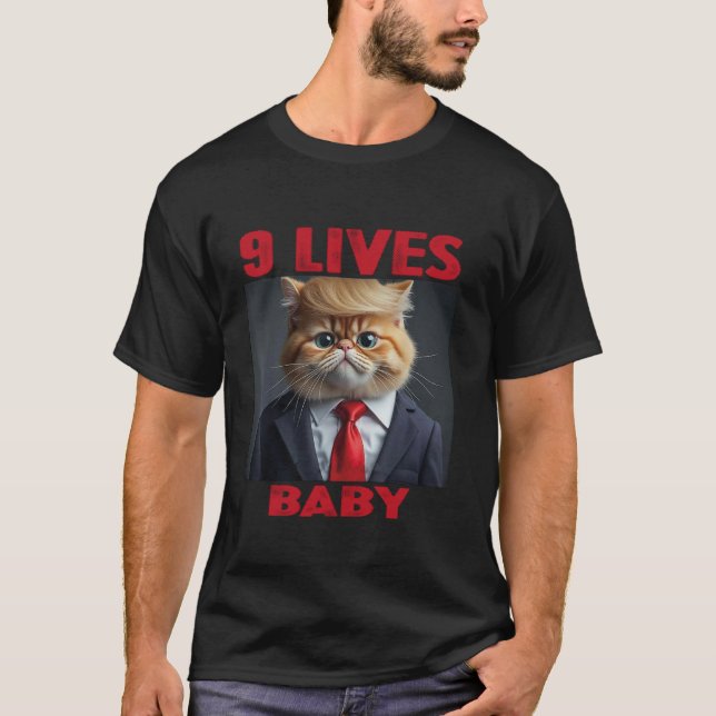 Cat Trump 9 Lives Baby T-Shirt (Front)