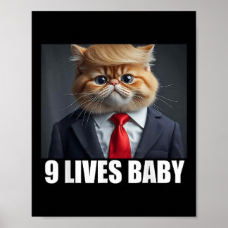 Cat Trump 9 Lives Baby T-shirt.png Poster
