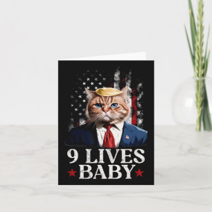 Cat Trump 9 Lives Baby Trump 2024 Win Victory Winn Card