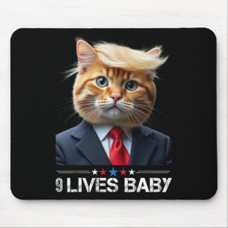 Cat Trump 9 Lives By Funny Vote For Trump Cats 202 Mouse Mat