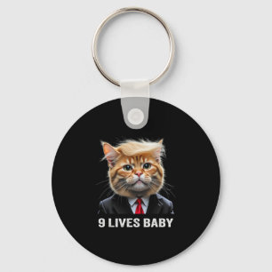Cat Trump 9 Lives By Trump 2024 Win Victory Winner Key Ring