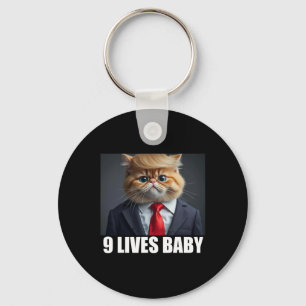Cat Trump 9 Lives By Trump 2024 Win Victory Winner Key Ring