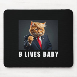 Cat Trump 9 Lives By Trump 2024 Win Victory Winner Mouse Mat