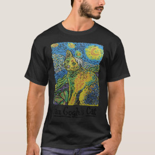 Cat Tshirt, Starry Night Cat, Womens Cat , Van Gog T-Shirt