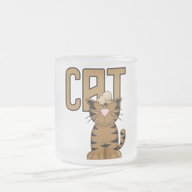 Cat Tshirts and Gifts Frosted Glass Coffee Mug (Center)