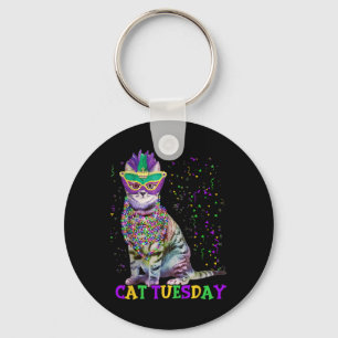 Cat Tuesday Funny Mardi Gras 2025 New Orleans Mens Key Ring