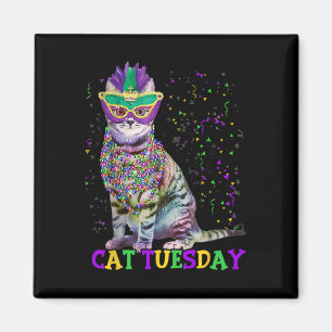 Cat Tuesday Funny Mardi Gras 2025 New Orleans Mens Magnet