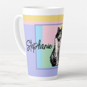Cat Tuxedo Pastel Cats Womens Pastel Colors Latte Mug