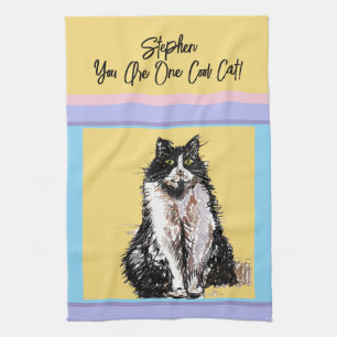 Cat Tuxedo Pastel Cats Womens Pastel Colors Tea Towel